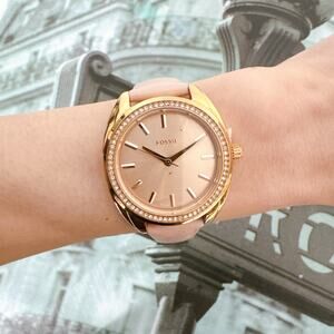 Fossil BQ3773 Vale Solar-Powered Pink Leather Watch